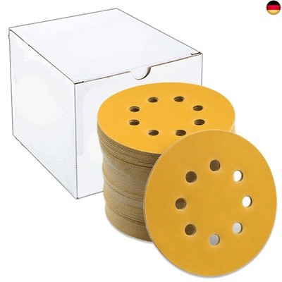 Schleifpapier 125mm Klett 100 Körnung Schleifscheiben für 5 inch ?8 Loch E