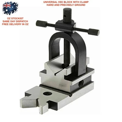 PRECISE Vee Block ALL ANGLE UNIVERSAL HARD AND GROUND WITH CLAMP TOOLMAKING