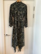 And Other Stories. Green camouflage pleated dress size 12