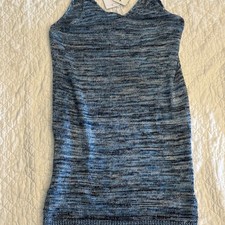 Reformation Papillon Knit Tank Tunic Slit Sides Blue Size Small New!