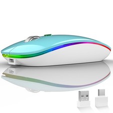 G12 Slim Rechargeable LED Wireless Silent Mouse with USB Receiver Blue