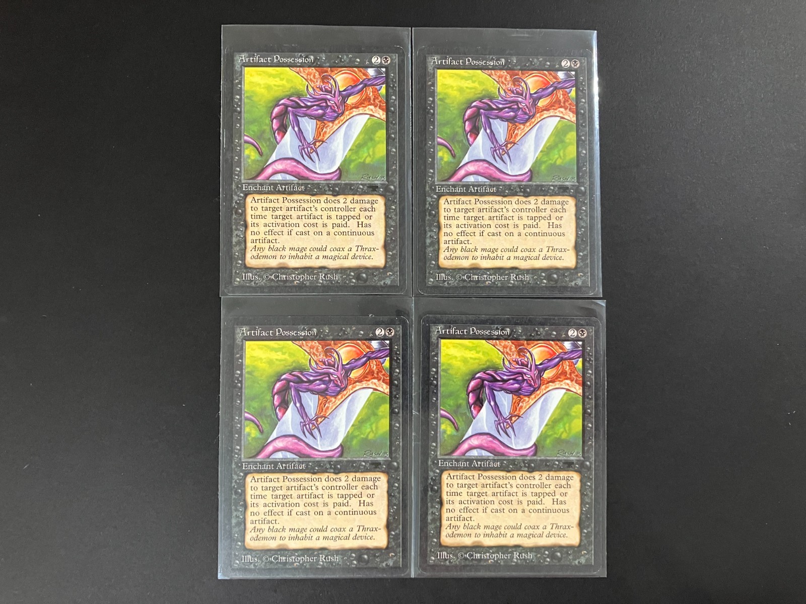 4 x ARTIFACT POSSESSION, AQ Antiquities MTG Magic the Gathering Vintage Black