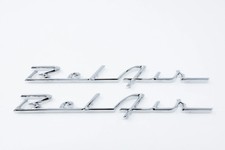 1955-1956 Chevrolet Chevy Bel Air Rear Quarter Panel Script- Chrome Tri Five