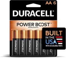 Duracell Coppertop AA Batteries with Power Boost Ingredients, 6 Count