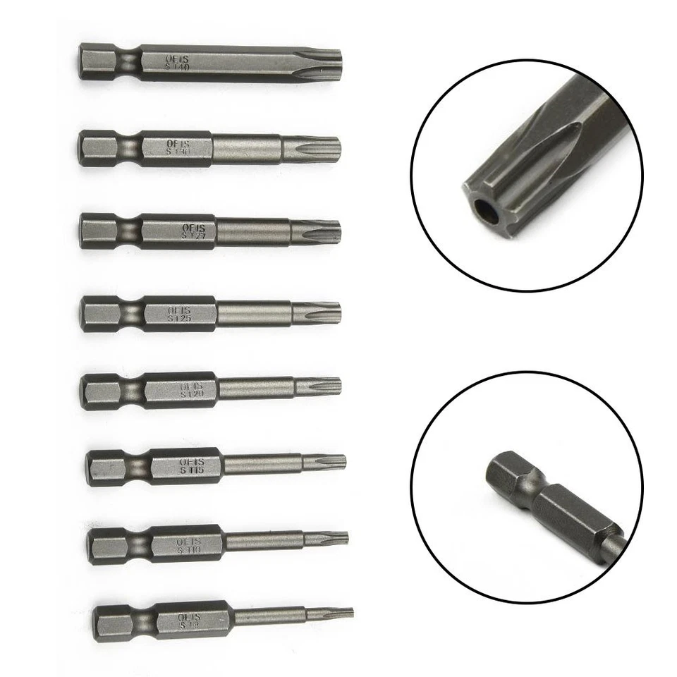 Long Lasting 50mm Hex Shank Fivepoint Magnetic Screwdriver Bits Pack of 5 - Image 3 of 4