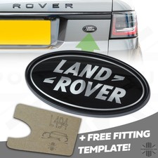 Genuine 'Land Rover' Black & Silver Oval Badge for Range Rover Sport L494