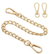 11.8" Flat Purse Chain Strap Lobster Swivel Trigger Clips Style2 Gold