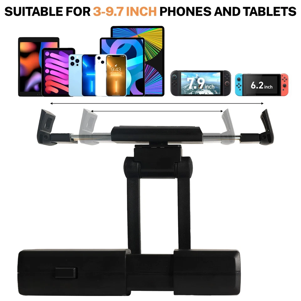 Auto Kopfstütze Tablet Halterung Rücksitz KFZ Halter Handyhalterung für 3-9,7" - Bild 2 von 4
