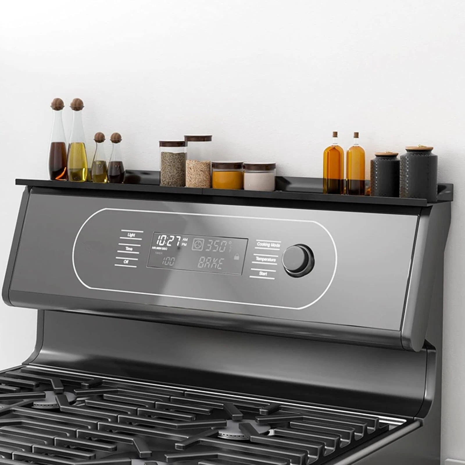 Stove Top Shelf, 2pcs 15" Stainless Steel Kitchen Spice Rack for Stove, Stove...