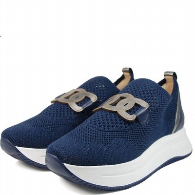 Softwaves Soft Waves Women s Knit  Platform Sneakers Ink  Blue 40  9/9.5 NEW