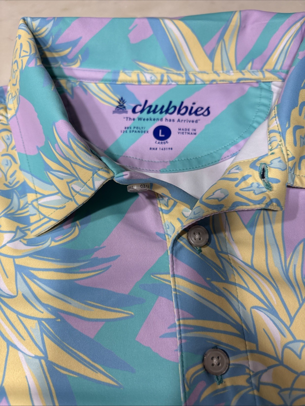 Chubbies Performance Polo Pineapple Size Large - image 3