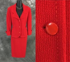 NEW NWT St John knit orange red jacket skirt suit size 8 10