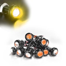 10 Pcs 18mm Eagle Eye Led Lights 12v Ultra Thin Car Daytime Running Yellow 10 Pcs 18mm Eagle Eye Led Lights 12v Ultra Thin Car Daytime Running Yellow