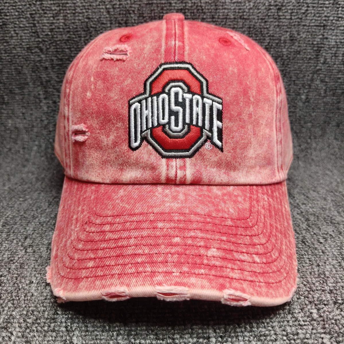 Mitchell & Ness Ohio State Buckeyes Pink Distressed Strapback Cap NCAA