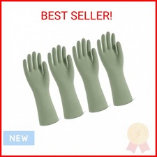 Rubber Cleaning Gloves for Dishwashing, 4 Pairs Reusable Kitchen Gloves for Wash