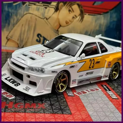 1:24 Nissan Skyline GTR-S15 Modified version Car Model Diecast Sound Light Gift