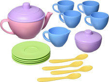 Tea Set, Pink 4C - 17 Piece Pretend Play, Motor Skills, Language Communication