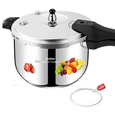 8 Quart Stainless Steel Pressure Cooker - Induction & Stove Top Compatible