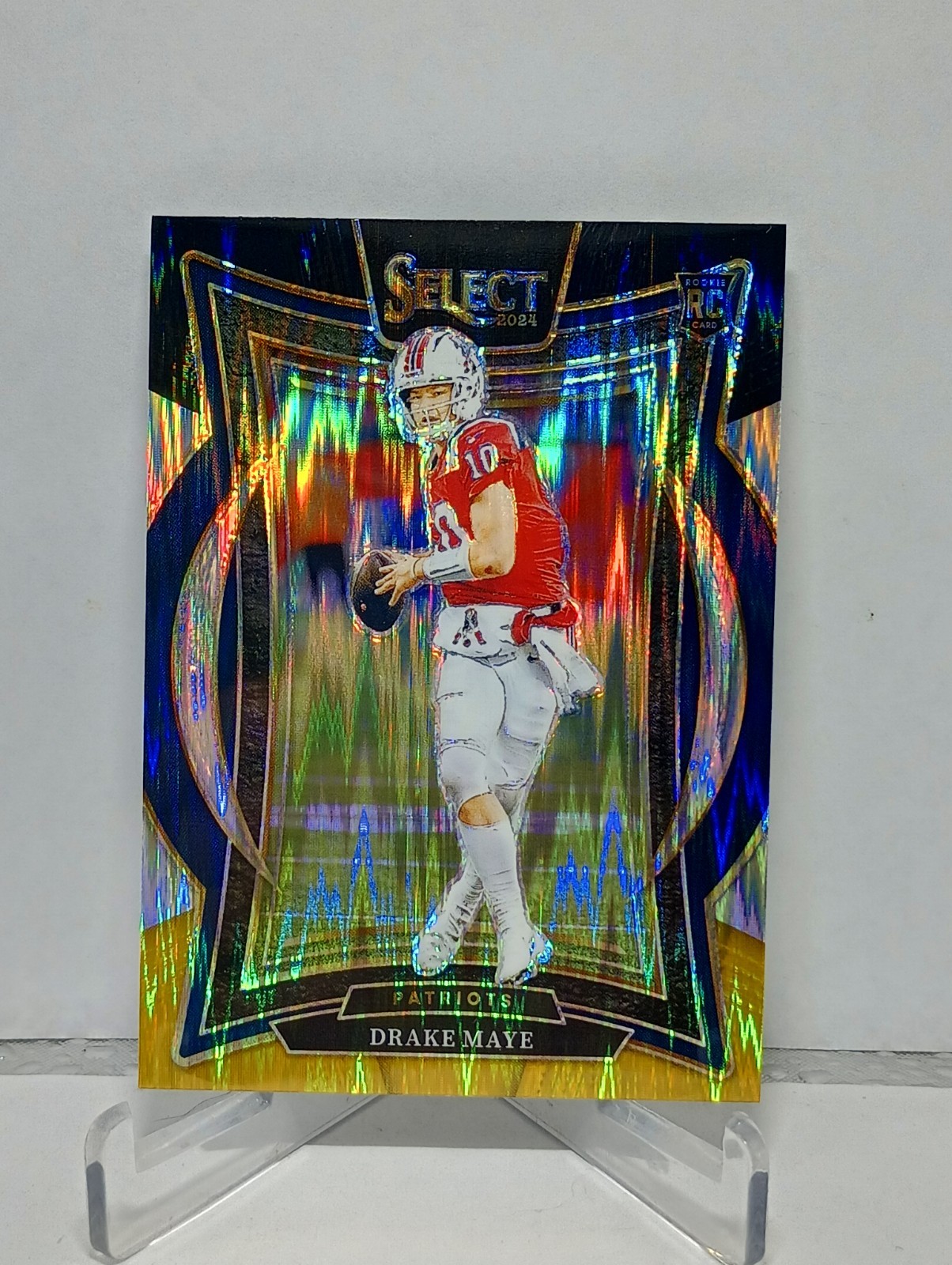 Drake Maye 2024 Panini Select #27 Black and Gold Prizm Shock Concourse Rookie RC