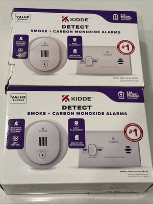 2 Boxes Kidde 4'' Smoke Detector 10SDR & Carbon Monoxide KN-COB-LP2 2-Pack combo