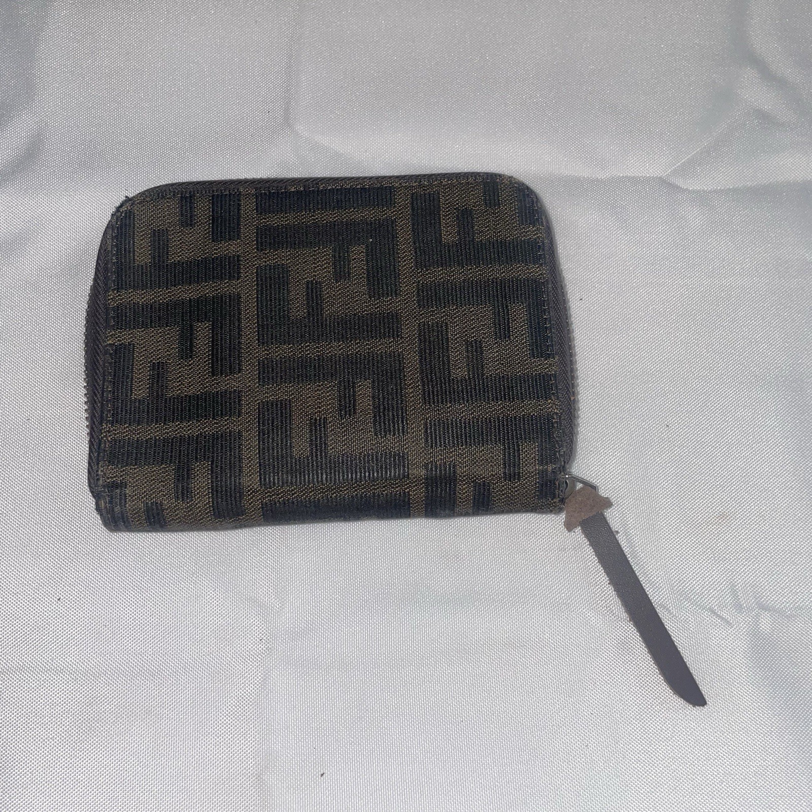 財布 Vintage Fendi Zucca folding wallet FENDI Zucca Blue Brown Canvas Leather Bifold Long Wallet Purse