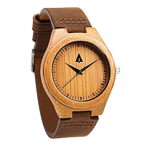 Wooden Bamboo Watches for Men, Japanese Quartz Movement, Stylish Exotic Wrist...