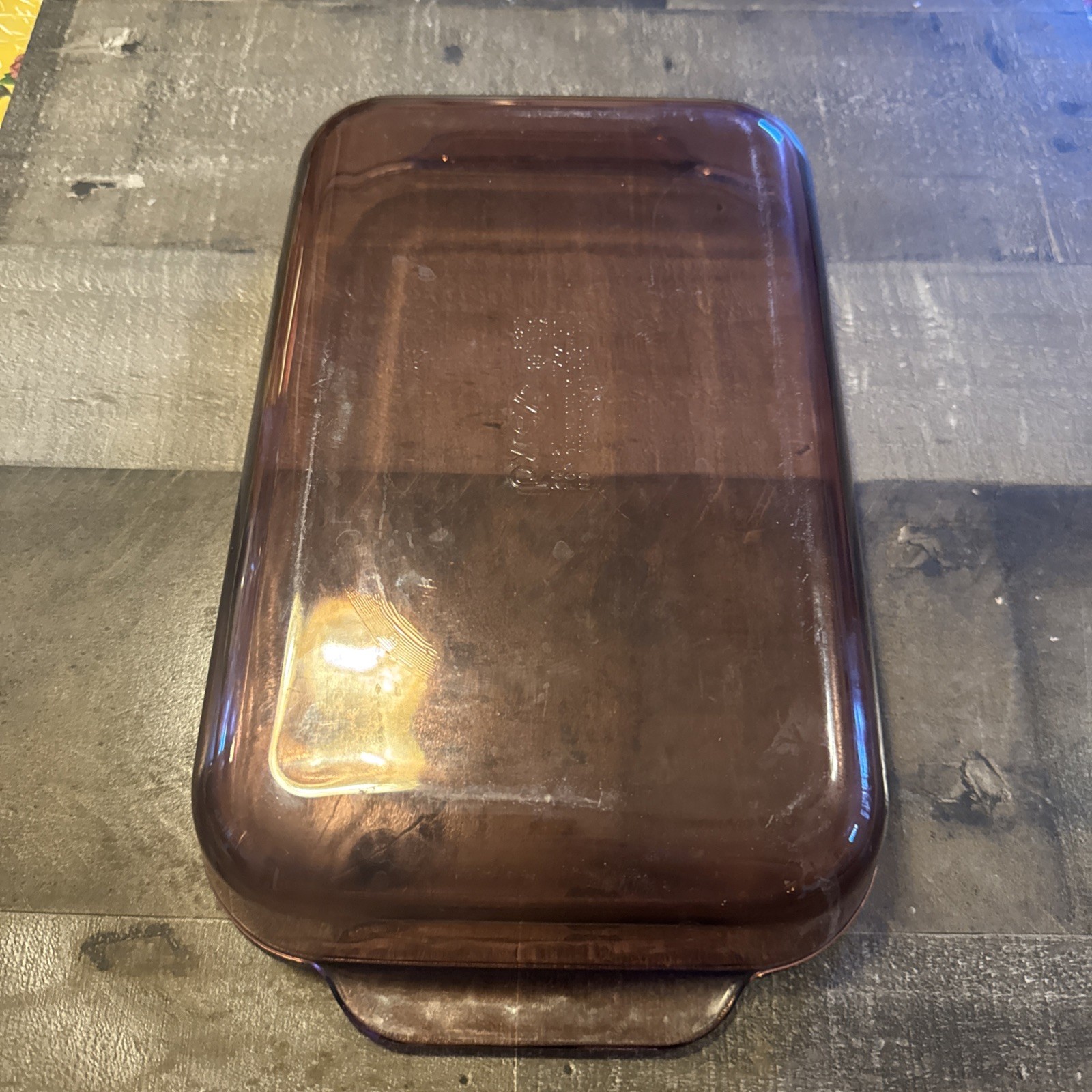 Pyrex 232-R Cranberry Purple Glass 11x7x1.5” 2 Qt Casserole Baking Pan Dish