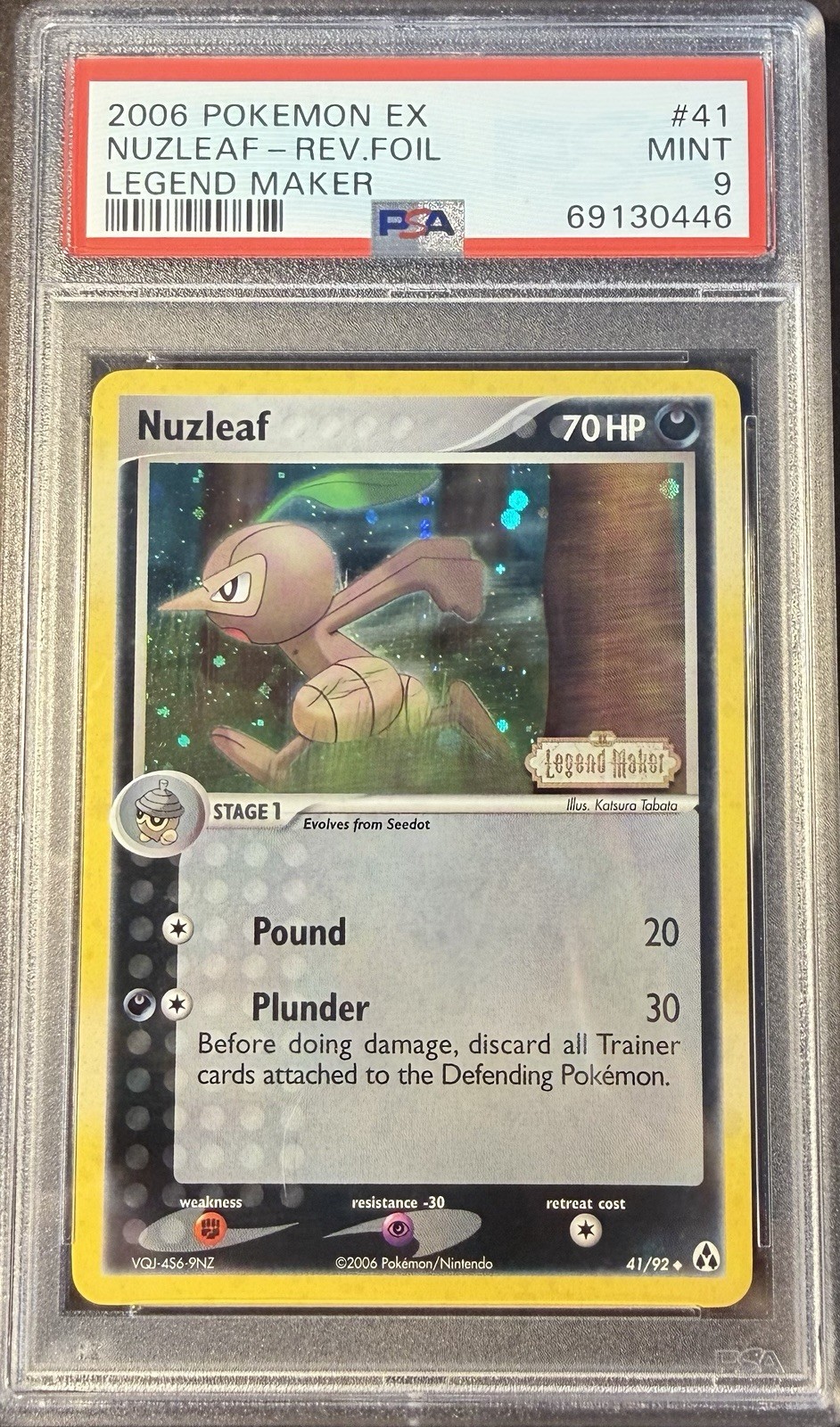 2006 Pokémon EX Legend Maker 41 Nuzleaf Reverse PSA 9 Mint