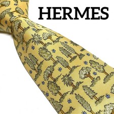 Hermes tie yellow tree