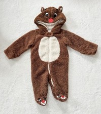 Rudolph the Red-Nosed Reindeer Baby Sherpa Fleece Zip-Up Pajama 3 Months