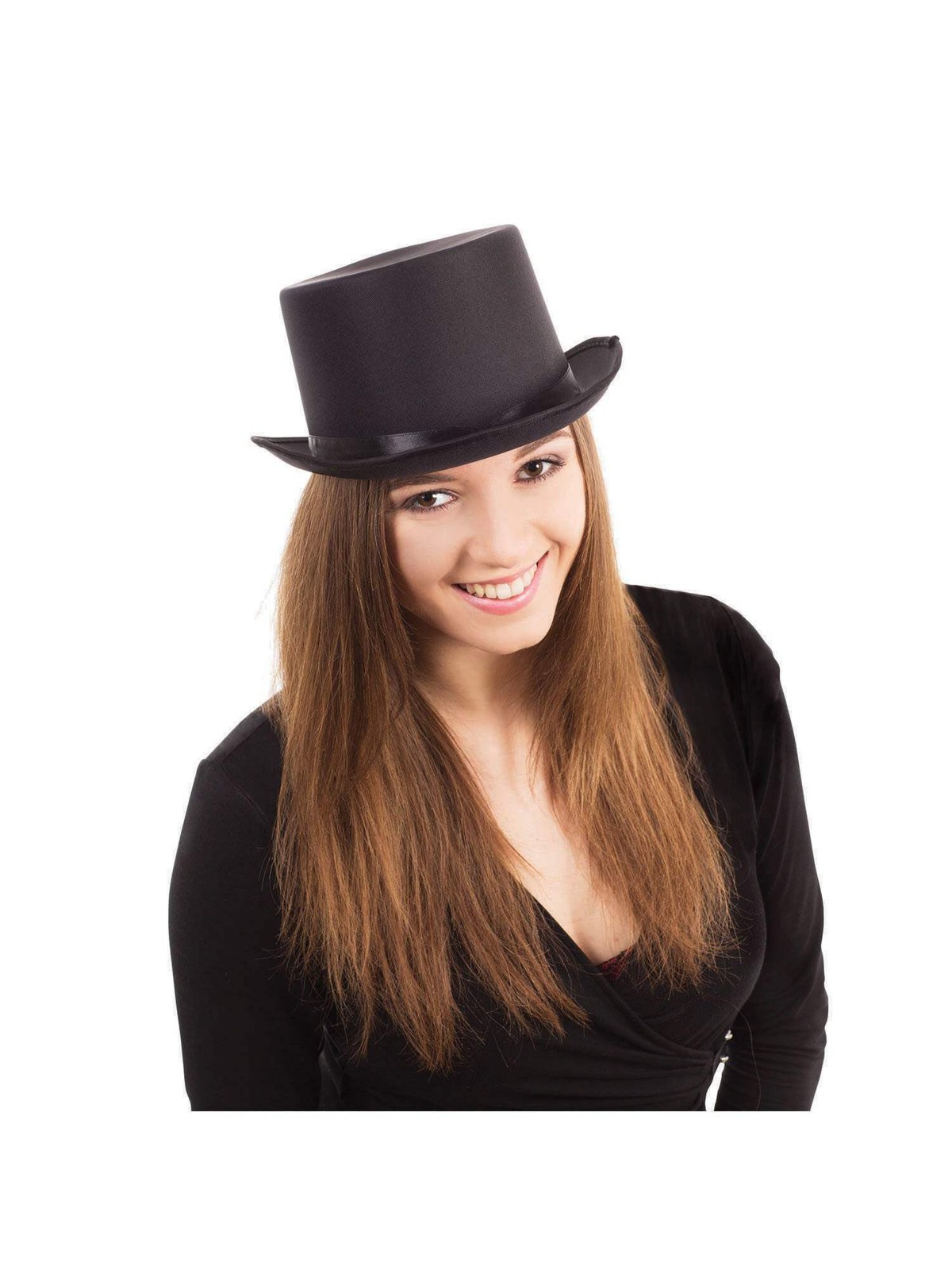 Rubies - Satin Look Top Hat (Black) - Adult - Image 2