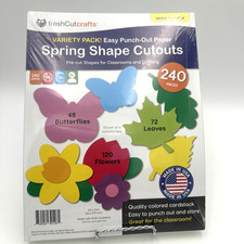 240 Pieces Spring ShapePaper Cutouts with IDEA Guide, 2-Sided US Made Card Stock
