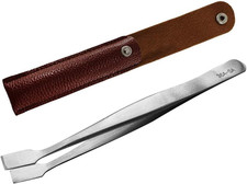 Stainless Steel Bent Spade-Tip Stamp Tongs Stamp Tweezers Philately Collector To