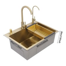 Drop in Gold Kitchen Sink Stainless Steel Sink Gold Single Bowl Kitchen Sink NEW