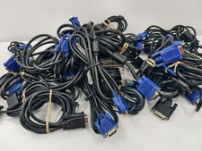Lot Of 34 Mixed Length VGA Monitor Video Cables Black Bulk Bundle
