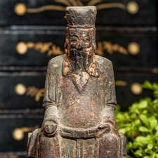 Interesting Carved Wood Asian Scholar Antique Figure Art Statue Sculpture