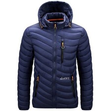 Men Solid Casual Jackets Outdoor Windproof Hooded Coats Winter Jackets for Male