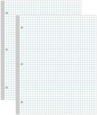 2 PCS A4 Grid Filler 3Hole Graph Paper 200 Sheets LooseLeaf 8.5x11 Inch