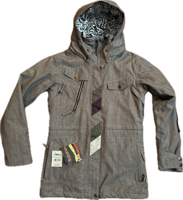 Ride Capp3l Snowboard Ski Hooded Jacket 15K/10K MM Women’s S Gray  Thinsulate NEW