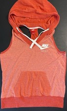 Nike Women  s Sleeveless Sweatshirt Hooded Large Red T-Back Open