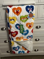 Sesame Street Characters Plush Throw Blanket 50" X 60 Faux Fur Super Soft NWT