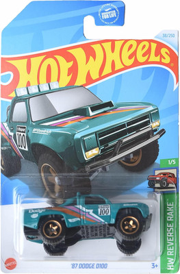 Hot Wheels '87 Dodge D100, Reverse Rake 1/5 [Green] 38/250