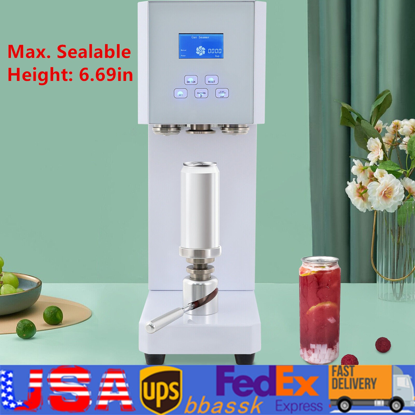 370W Automatic Can Sealing Machine Electric Cup Sealer Machine with Counter 110V