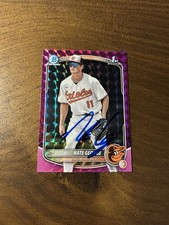 2025 Bowman Chrome 1st Nate George #BCP-184 Fuchsia Refractor /299 Auto Signed