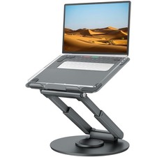 Telescopic Ergonomic Laptop Stand with 360  Swivel - Adjustable  Portable