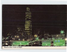 Postcard Sears Tower at Night Chicago Illinois USA
