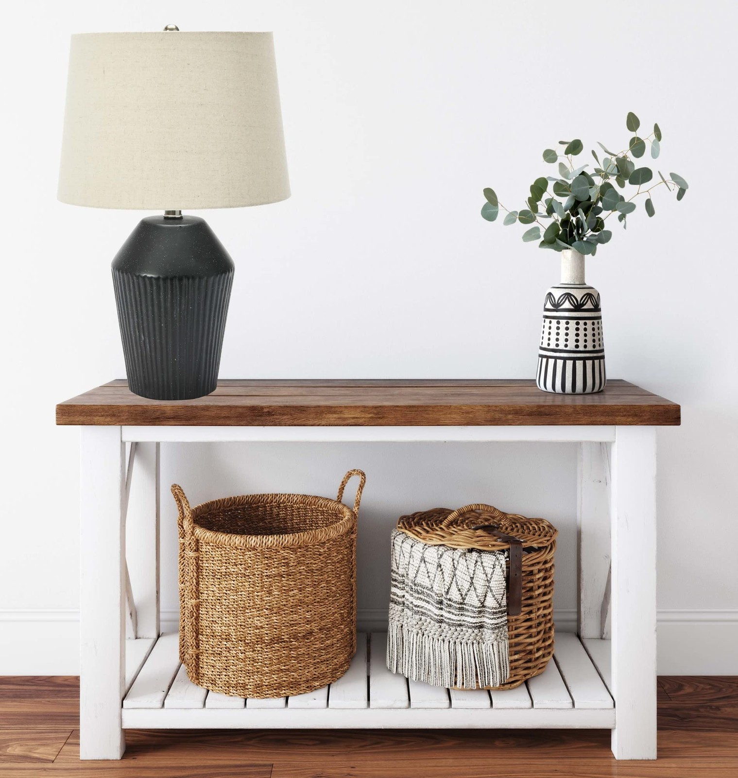 Round Stoneware Desk Lamp