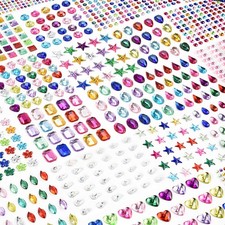 Gem Stickers Rhinestone Stickers Stick on Gems for Crafts Self Adhesive Assorted