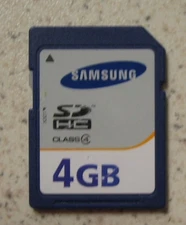 Samsung SDHC Class 4 4GB SD Card Very Good 1D