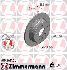 2x ZIMMERMANN Bremsscheibe COAT Z 400.3611.20 für MERCEDES VANEO KLASSE W168 414 2x ZIMMERMANN Bremsscheibe COAT Z 400.3611.20 für MERCEDES VANEO KLASSE W168 414